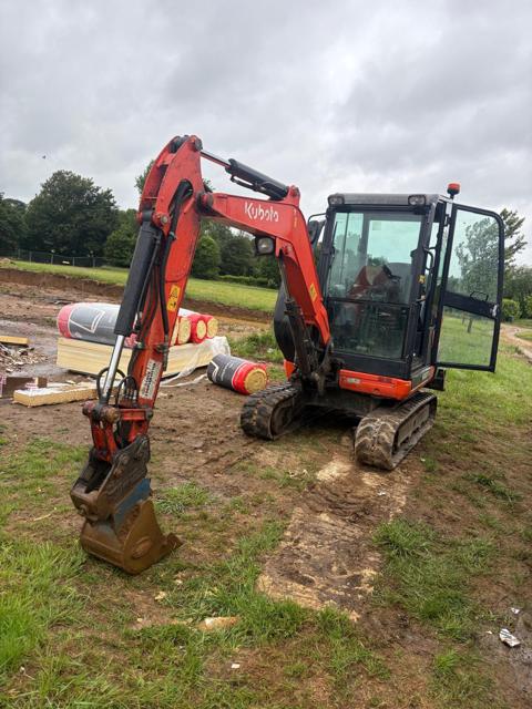Mini digger ready for hire